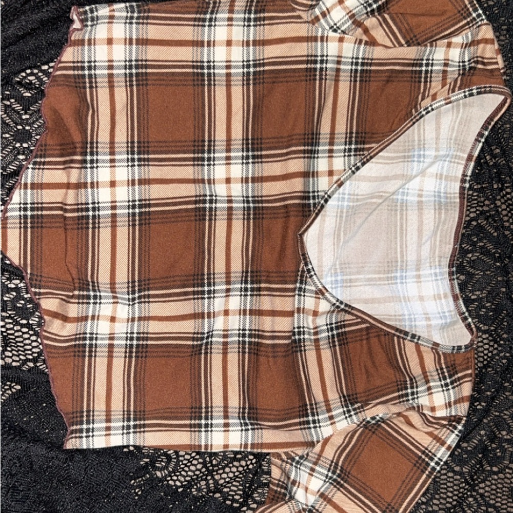 Brown Plaid Long Sleeve Shirt